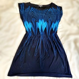 Blue Cocktail Dress Sleeveless Medium
